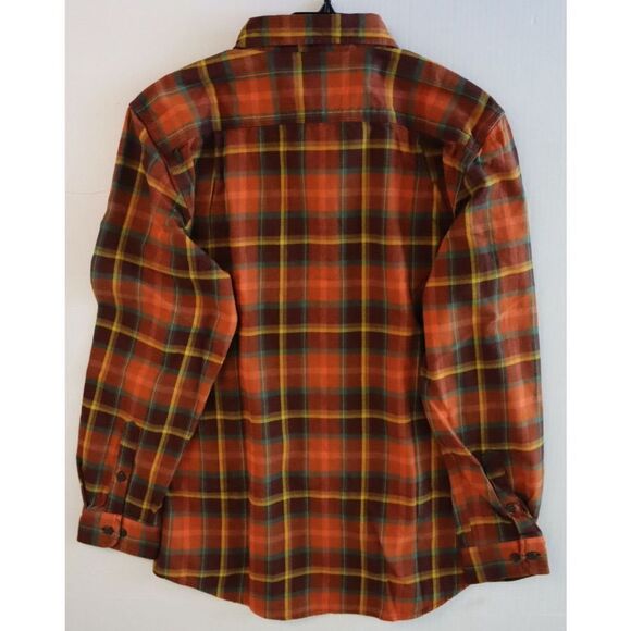 Carhartt TW4451 Mens Sz 2XL Orange Plaid Loose Fit Heavyweight L/S Flannel Shirt - Picture 5 of 6